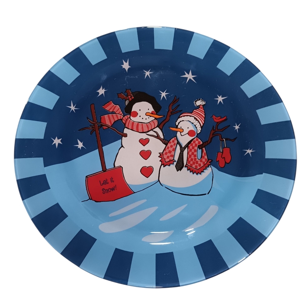 Festive Snowman Serving  Plate NWOT